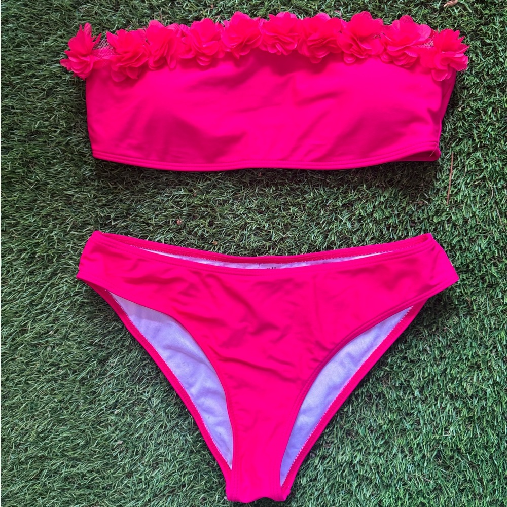 Hot Pink Floral Bikini